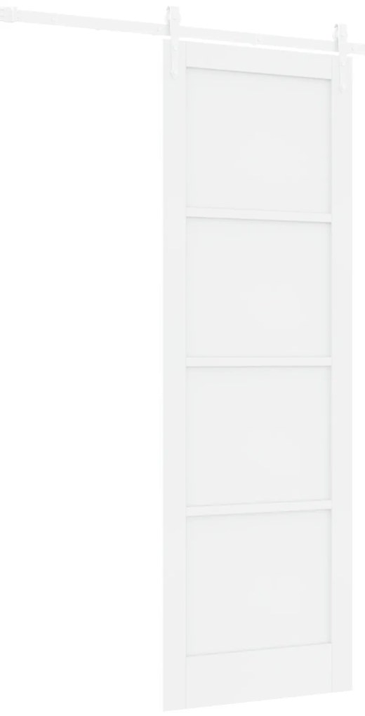 vidaXL Συρόμενη Πόρτα με Σετ Εξαρτημάτων Λευκή 78x232 εκ. Στερεό Ξύλο Πεύκου