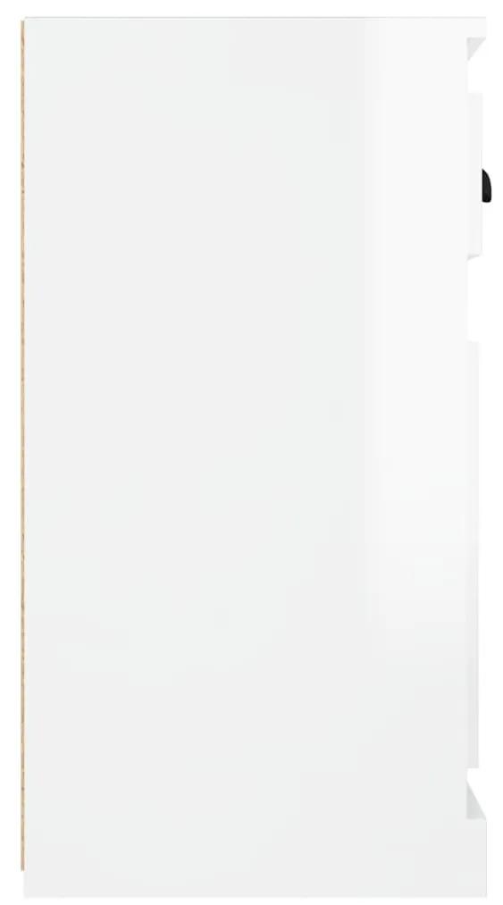 Ντουλάπι Γυαλιστερό Λευκό 70x35,5x67,5 εκ. Επεξεργασμένο Ξύλο - Λευκό