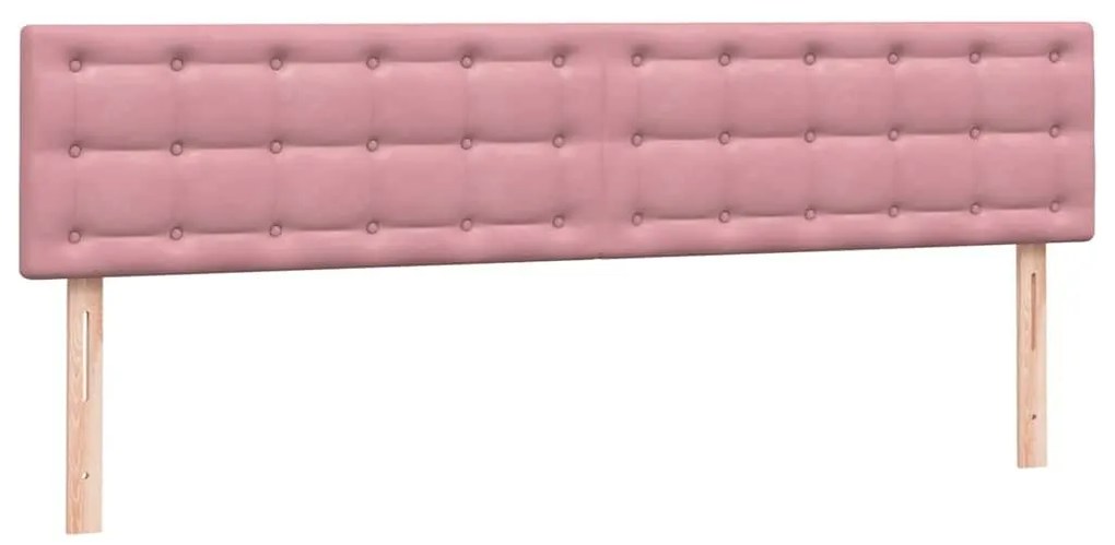 Box Spring κρεβάτι με στρώμα ροζ 180x220 cm Βελούδινο - Ροζ