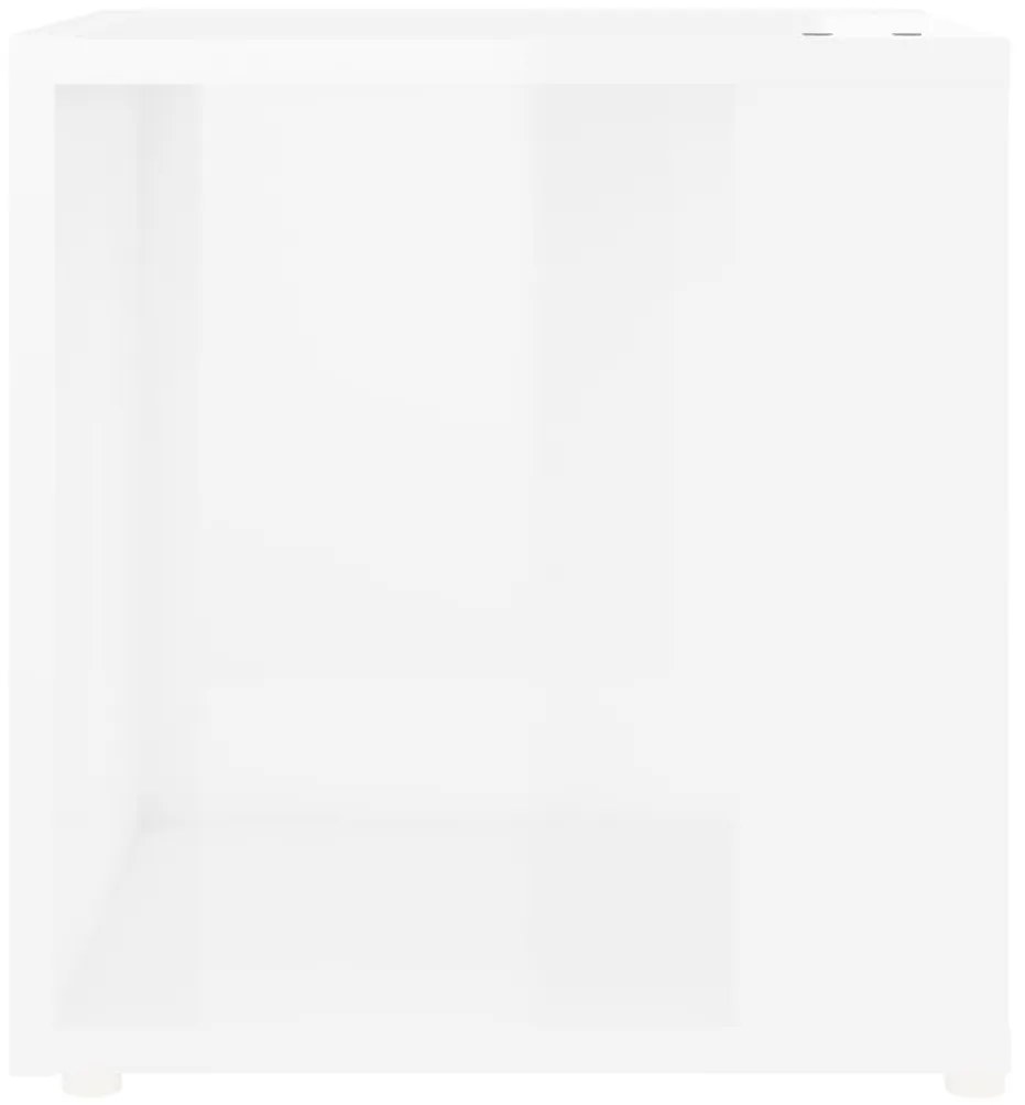 vidaXL Τραπέζι Βοηθητικό Γυαλιστερό Λευκό 33x33x34,5 εκ. Μοριοσανίδα