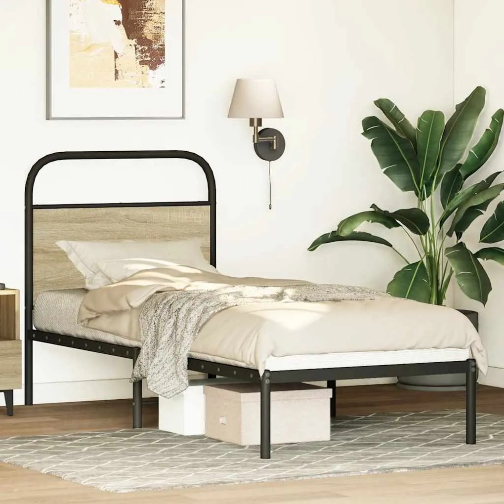 vidaXL Κεφαλάρι Sonoma Δρυς 75 εκ. Ατσάλινο/Επεξεργασμένο Ξύλο