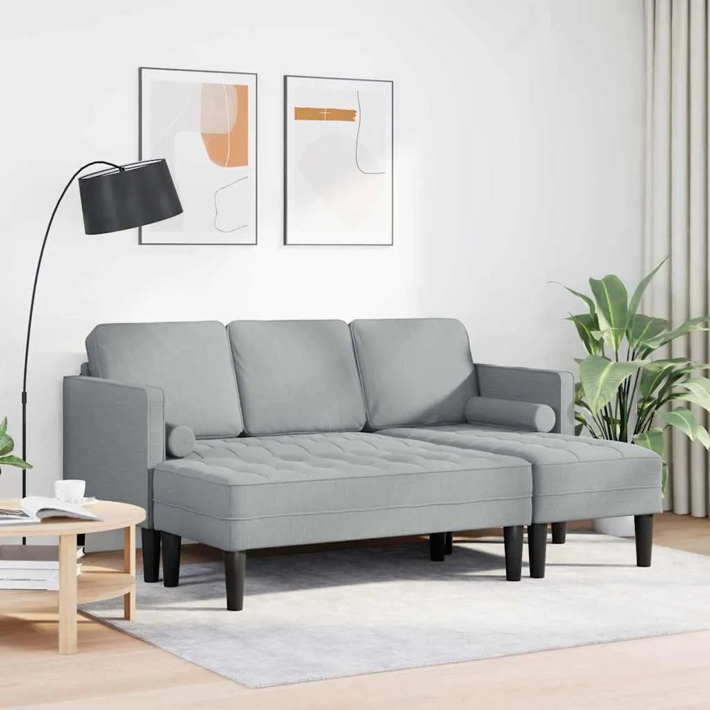 vidaXL Σετ Καναπέ 2 pcs Ανοιχτό γκρι 173 x 131 x 67 εκ ύφασμα