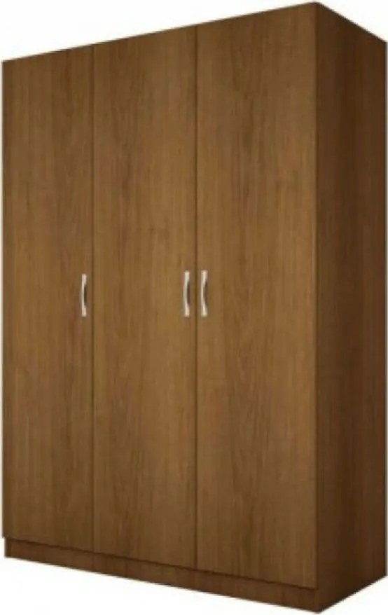 Ντουλάπα Τρίφυλλη με καθρέφτη  52x191x120, Genomax  12814-1210400526  χρώμα  καρυδι