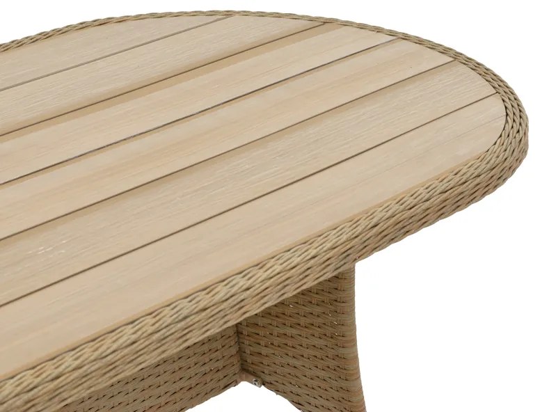 ΤΡΑΠΕΖΙ KEIR PAKOWORLD RATTAN-ΑΛΟΥΜΙΝΙΟ ΚΑΦΕ 180X90X72ΕΚ