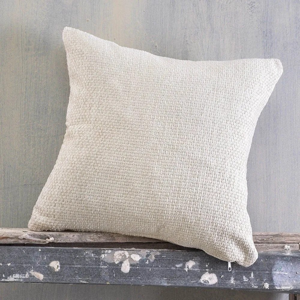 Μαξιλαροθήκη Διακοσμητική Rowen Ecru Ρυθμός 40Χ40 Chenille,Cotton,Polyester