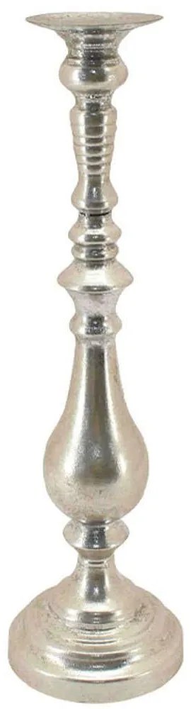 Κηροπήγιο Παλαιωμένο 15-00-94913 Φ15x53,5cm Silver Marhome Metal
