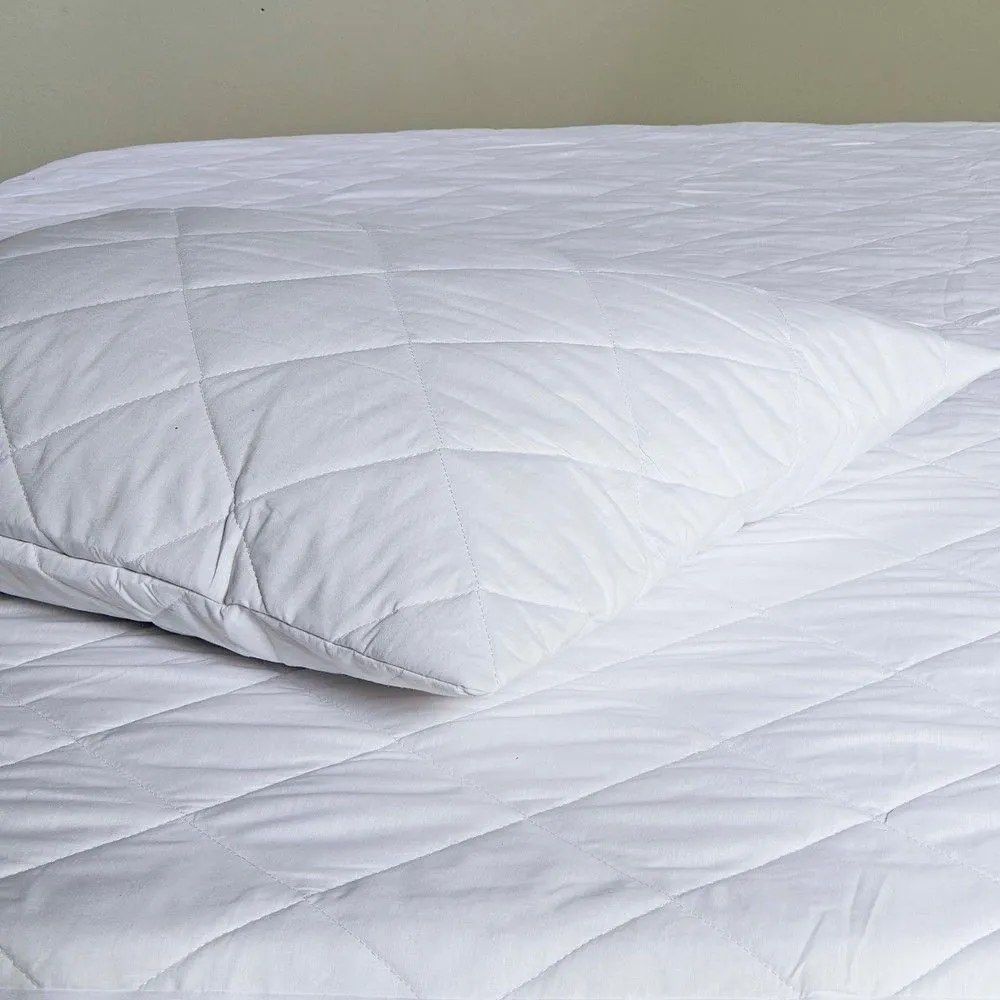 Κάλυμμα Στρώματος Καπιτονέ Capitol White Kentia Διπλό 140x233cm Cotton-Polyester