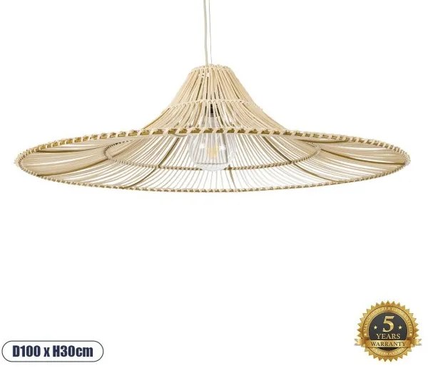 Boho Κρεμαστό Φωτιστικό Οροφής Μονόφωτο 02209 GloboStar-2209-Μπεζ 2209