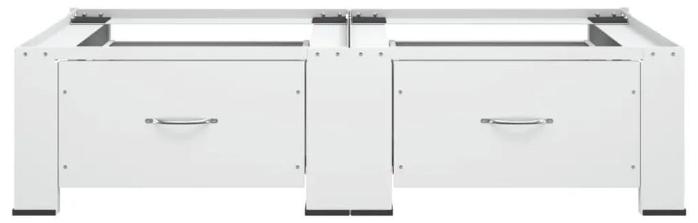 vidaXL Βάση Πλυντηρίου Ρούχων και Στεγνωτηρίου Διπλή με Συρτάρια Λευκή