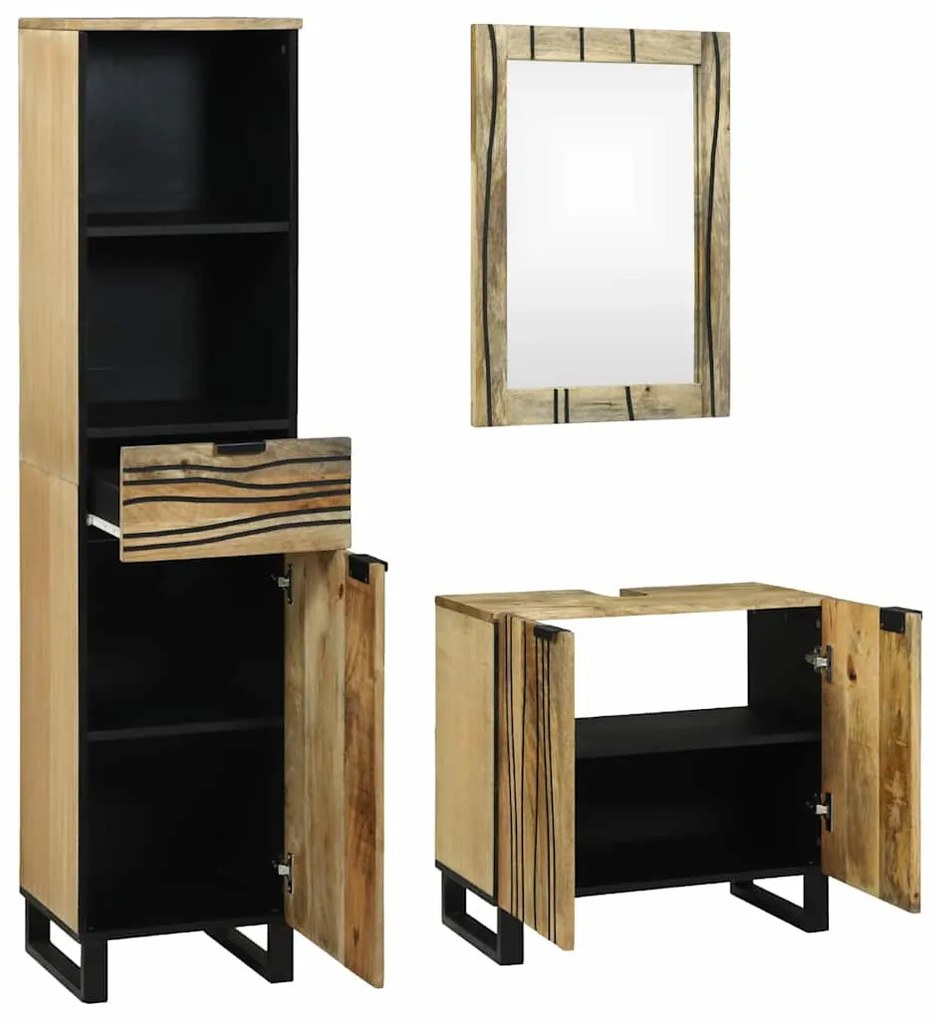 vidaXL Σετ Επίπλων Μπάνιου με συρτάρι 3 pcs Καφέ 38 x 33 x 160 εκ.