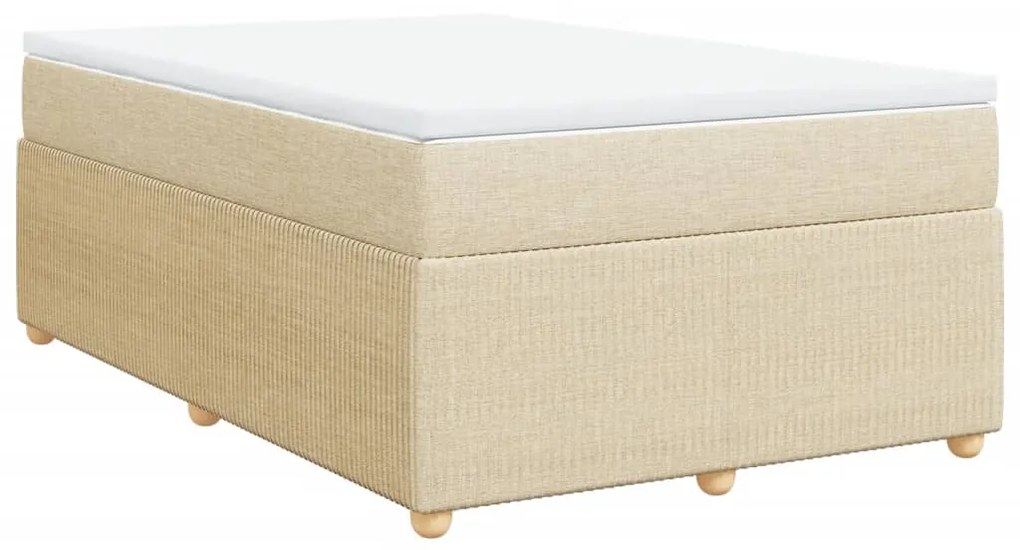 vidaXL Κρεβάτι Boxspring με Στρώμα Κρεμ 120x190 εκ. Υφασμάτινο