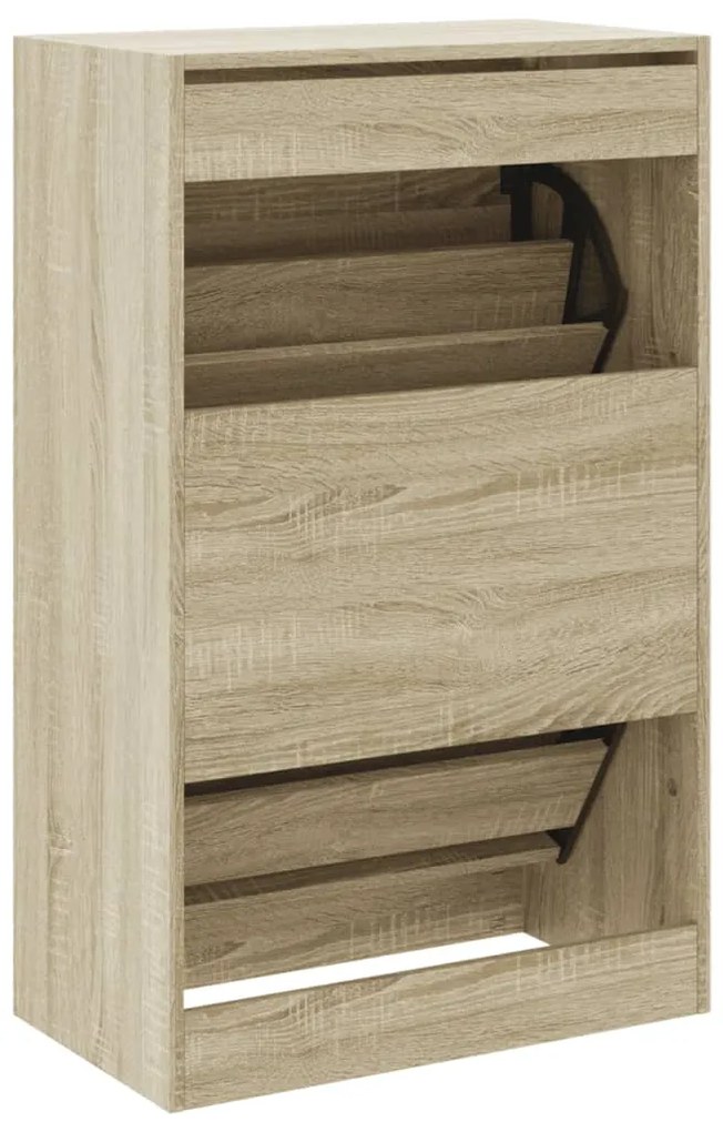 vidaXL Παπουτσοθήκη Sonoma Δρυς 60x34x96,5 εκ. από Επεξεργασμένο Ξύλο