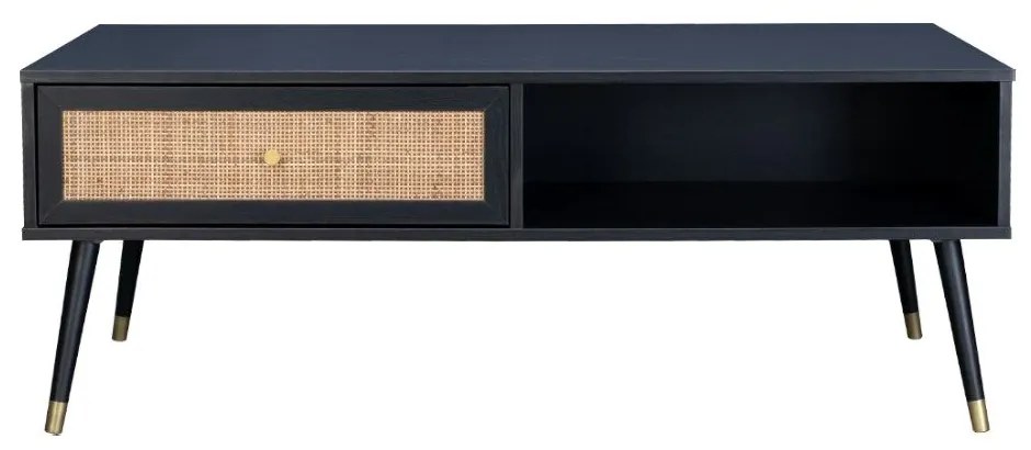 Τραπεζάκι Σαλονιού Vienna 04-0653 120x59xH45cm Black - Gold Particle Board, Melamine