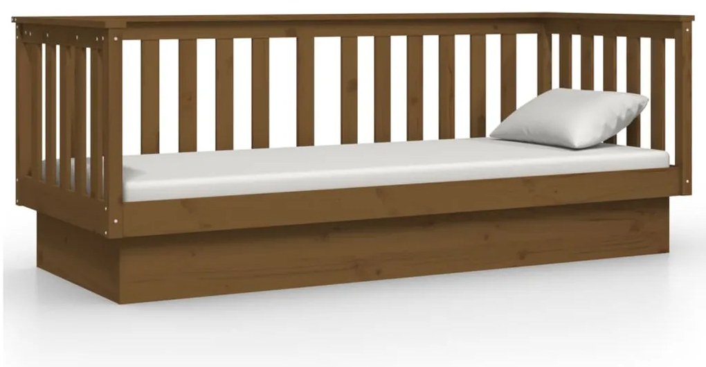 vidaXL Καναπές Κρεβάτι Καφέ Μελί 75x190 εκ. από Μασίφ Ξύλο Πεύκου