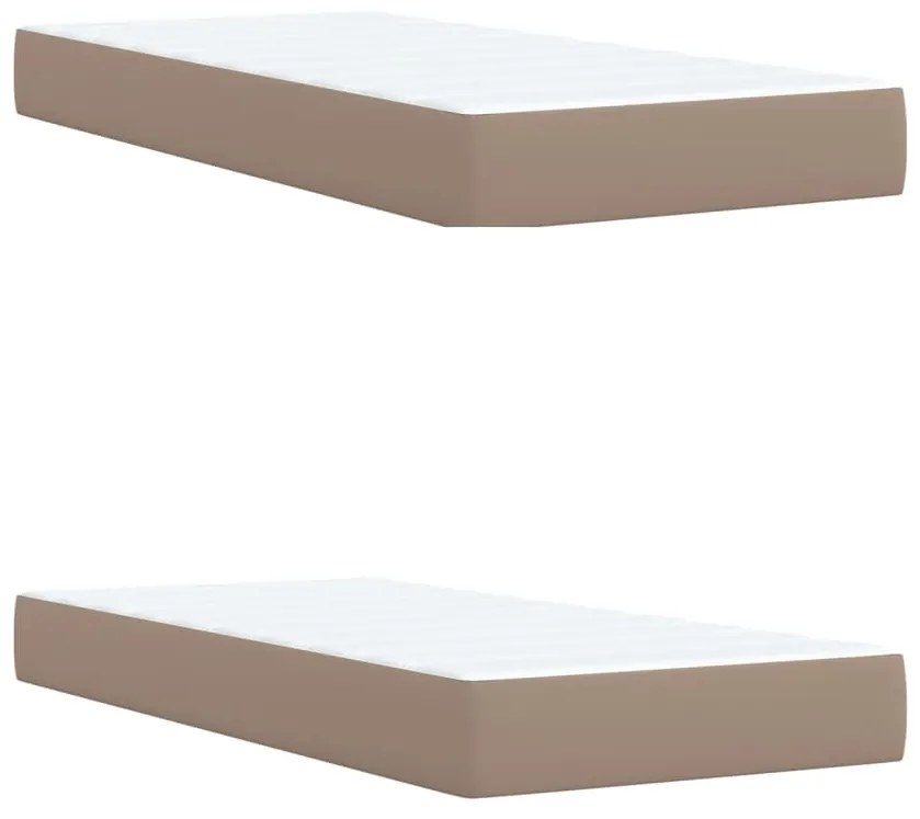 vidaXL Κρεβάτι Boxspring με Στρώμα Καπουτσίνο 200x200εκ.από Συνθ.Δέρμα