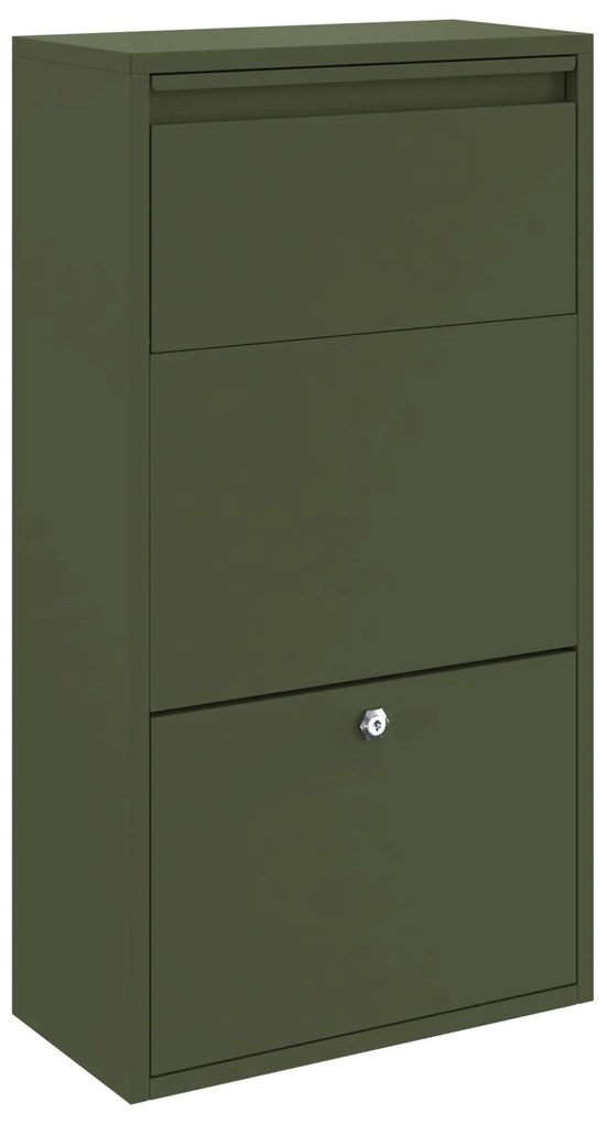 vidaXL Γραμματοκιβώτιο Πακέτων Ελιά 44x22x82 εκ. Χάλυβας