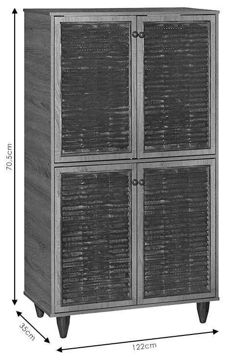 Παπουτσοθήκη-ντουλάπι Ronan pakoworld χρώμα wenge 70.5x35x122εκ