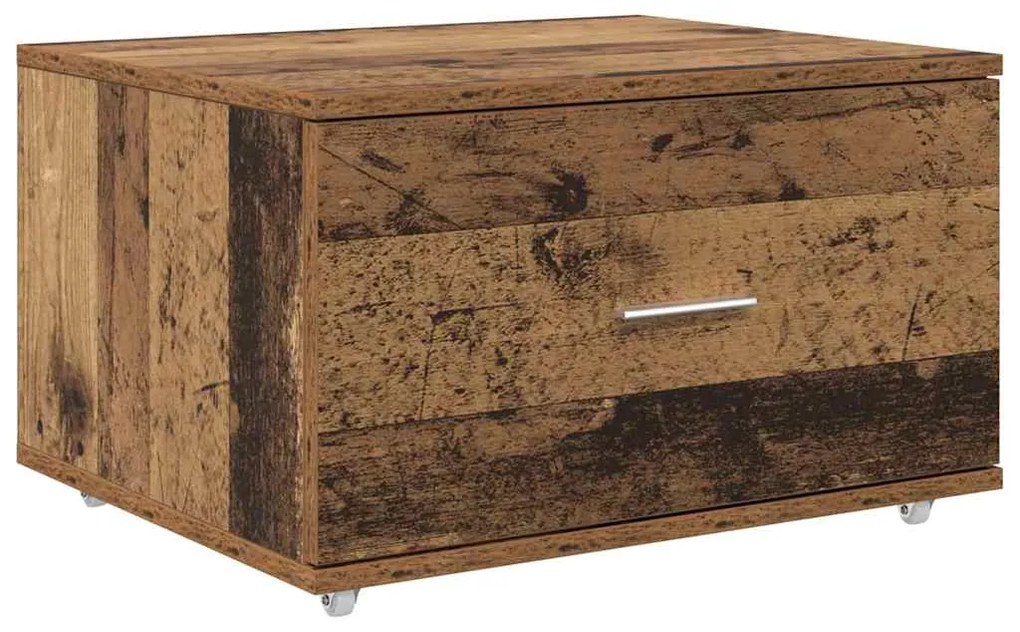 vidaXL Ντουλάπι με Συρτάρια με τροχούς Παλιό ξύλο 55 x 45 x 31 εκ