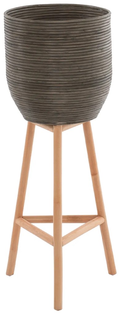 ΓΛΑΣΤΡΑ ΑΠΟ RATTAN ΚΑΙ BAMBOO HM7724 36Χ35Χ95Yεκ.ΦΥΣΙΚΟ - ΠΡΑΣΙΝΟ