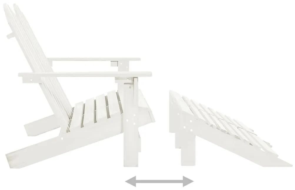 Καρέκλα Κήπου Adirondack Διθέσια Λευκή Ξύλο Ελάτης &amp; Υποπόδιο - Λευκό