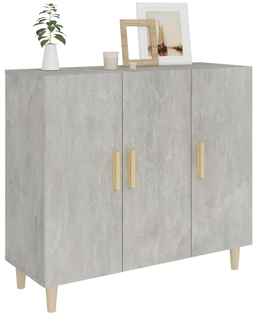 vidaXL Ντουλάπι Γκρι Σκυροδέματος 90x34x80 εκ. Επεξεργασμένο Ξύλο