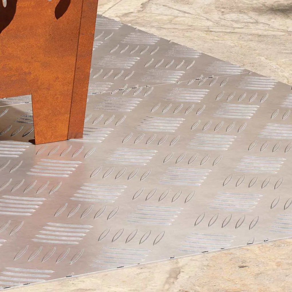 vidaXL Επιφάνειες Καρό 2 pcs Ασημί 90 x 50 cm Αλουμίνιο