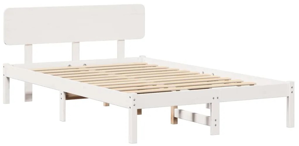 vidaXL Σκελετός Κρεβατιού Λευκό 120 x 200 cm Μασίφ ξύλο πεύκου