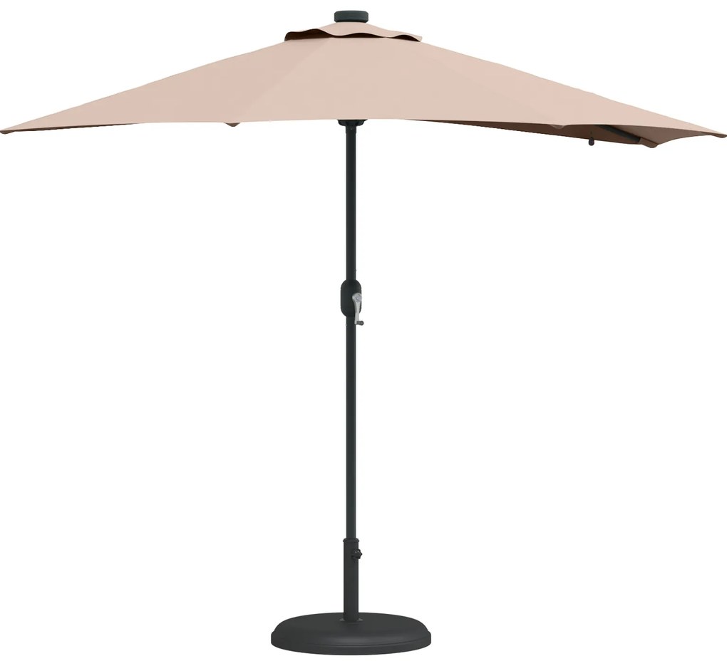 vidaXL Ομπρέλα Κήπου Taupe 294 x 150 x 223 εκ ύφασμα