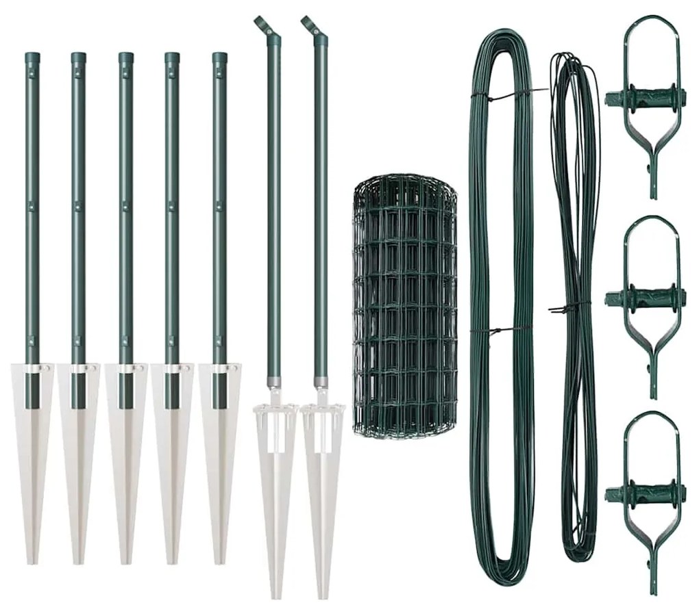 vidaXL Φράχτης με Στήλες. Πράσινο 0.4 x 10 μ Ατσάλι