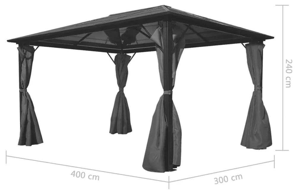 ΚΙΟΣΚΙ ΜΕ ΚΟΥΡΤΙΝΑ ΑΝΘΡΑΚΙ 400 X 300 ΕΚ. ΑΠΟ ΑΛΟΥΜΙΝΙΟ 44890