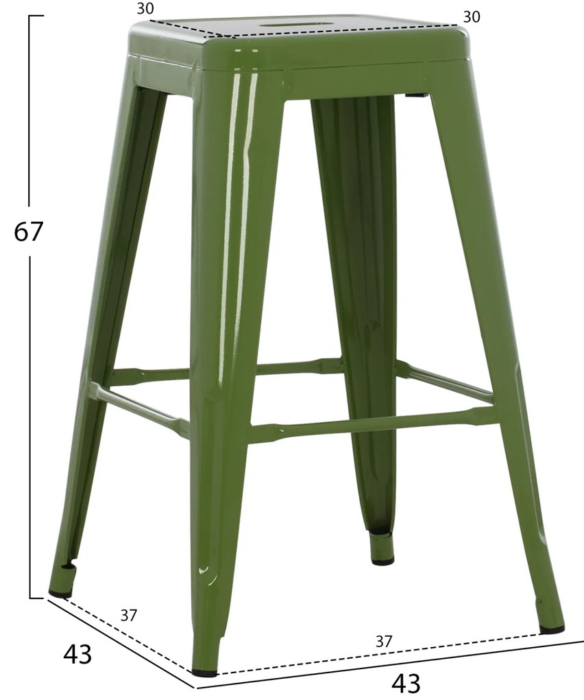 ΣΚΑΜΠΟ ΜΕΣΑΙΟΥ ΥΨΟΥΣ ΜΕΤΑΛΛΙΚΟ MELITA-PRO HM8573.53 ΣΕ LIGHT OLIVE GREEN 43x43x67Υεκ. (1 Τεμμάχια)