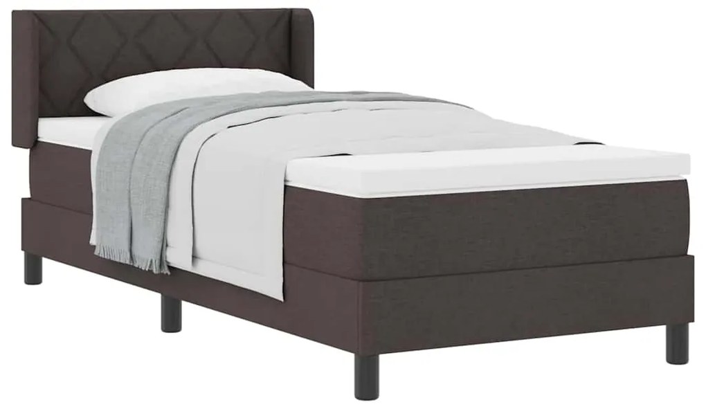 vidaXL Κρεβάτι box spring με στρώμα με στρώμα Σκούρο Καφέ 100 x 200 cm