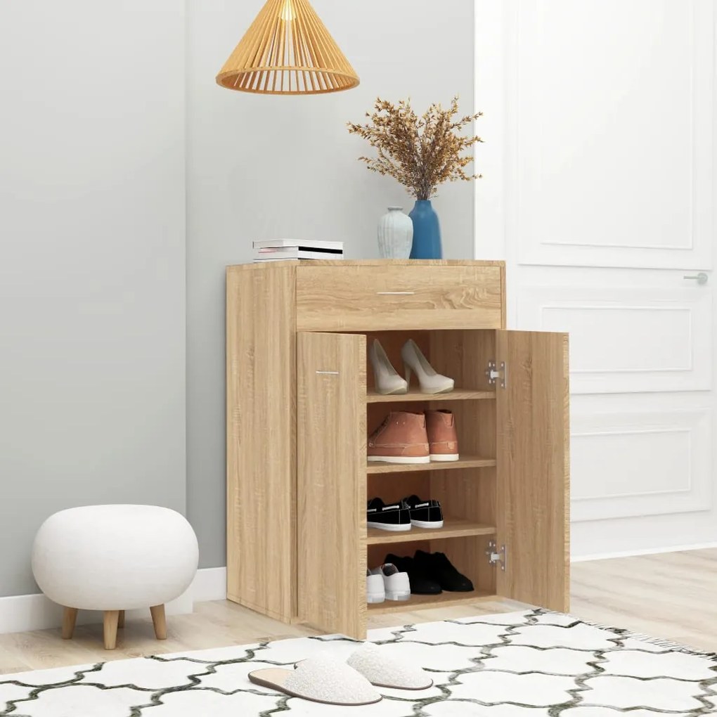 Παπουτσοθήκη Sonoma Δρυς 60 x 35 x 84 εκ. από Επεξ. Ξύλο 801074