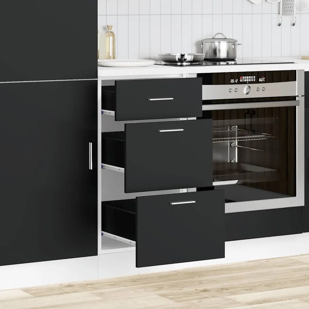 vidaXL Κάτω ντουλάπι Lyon μαύρο 40x46x81,5 cm Κατασκευασμένο ξύλο