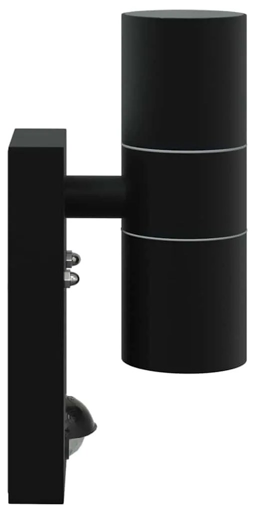 vidaXL Εξωτερικά Φωτιστικά Τοίχου 2 pcs Μαύρο 7 x 10 x 22 εκ