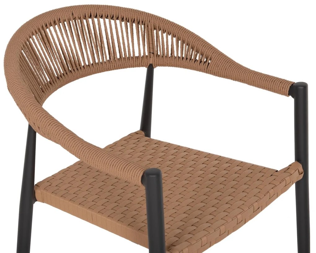 ΠΟΛΥΘΡΟΝΑ ΑΛΟΥΜΙΝΙΟΥ  ΑΝΘΡΑΚΙ PΕ RATTAN ΜΠΕΖ 56x60x78 εκ.