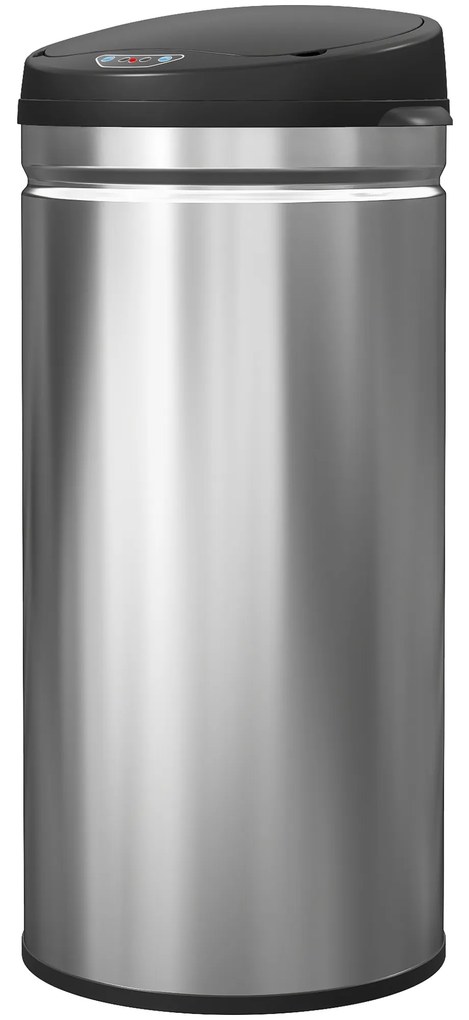 HOMCOM Κάδος Αισθητήρα 42 λίτρων με Λειτουργία Soft-Close, Ανεπαφικός Κάδος από Ανοξείδωτο Ατσάλι για Υγιεινούς Κουζίνες
