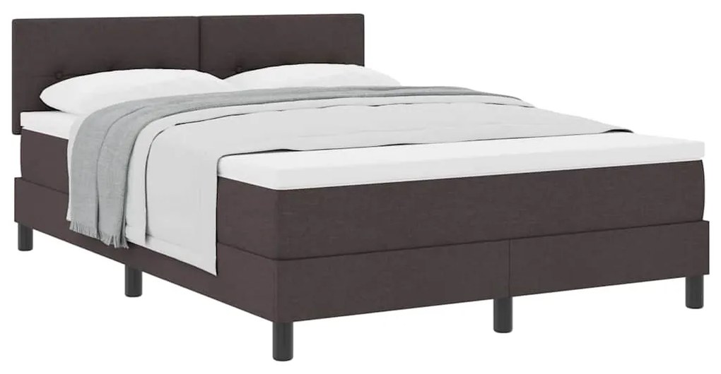 vidaXL Κρεβάτι box spring με στρώμα Σκούρο Καφέ 160 x 200 cm ύφασμα