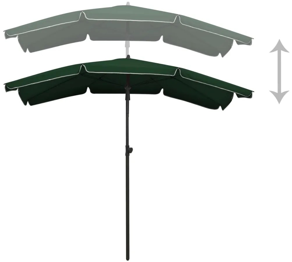 vidaXL Ομπρέλα Κήπου με Ιστό Πράσινη 200 x 130 εκ.