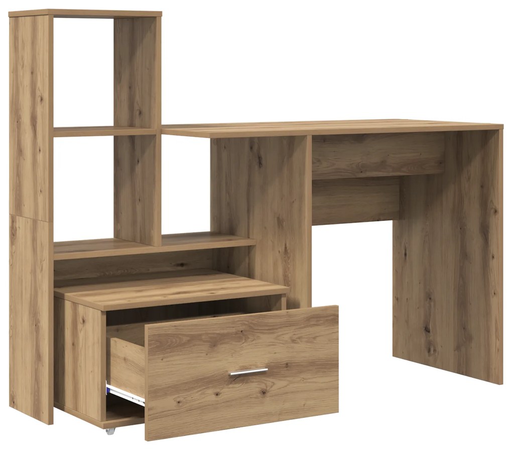 vidaXL Γραφείο artisan δρυς 131.5 x 50 x 106.5 εκ. Επεξεργασμένο ξύλο