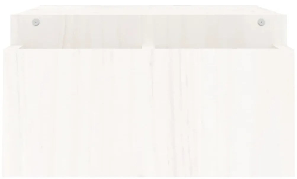 Βάση Οθόνης Λευκή 100x27,5x15 εκ. από Μασίφ Ξύλο Πεύκου - Λευκό