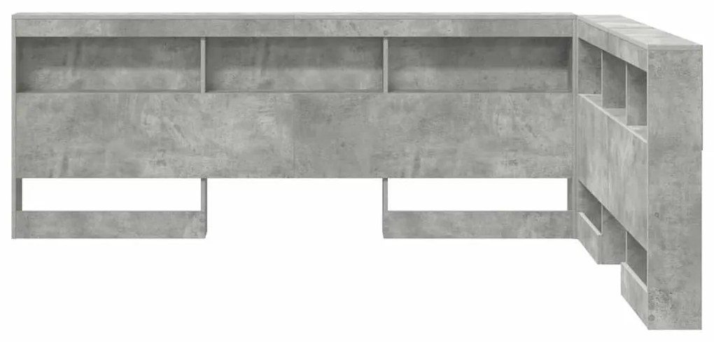 vidaXL Κεφαλάρι Αποθήκης Γκρι σκυροδέματος 160 cm Επεξεργασμένο ξύλο