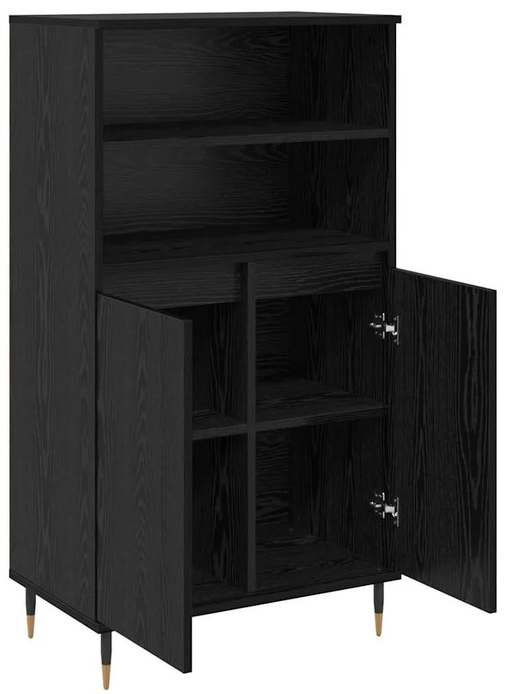 vidaXL Highboard με ράφι Μαύρο 60 x 36 x 110 εκ Επεξεργασμένο ξύλο