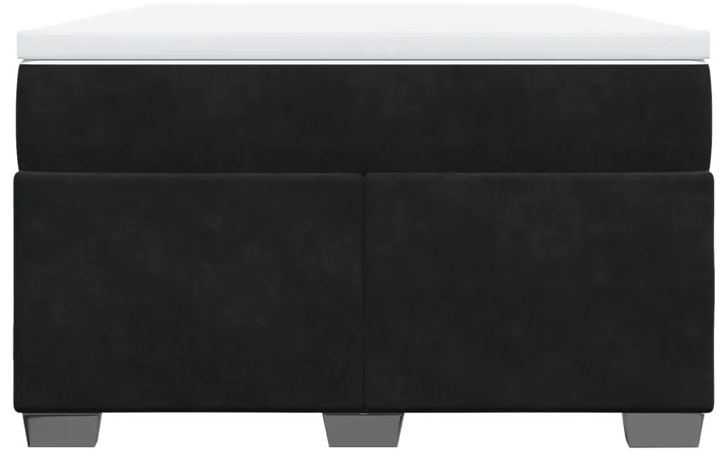 vidaXL Κρεβάτι Boxspring με Στρώμα Μαύρο 120 x 200 εκ. Βελούδινο