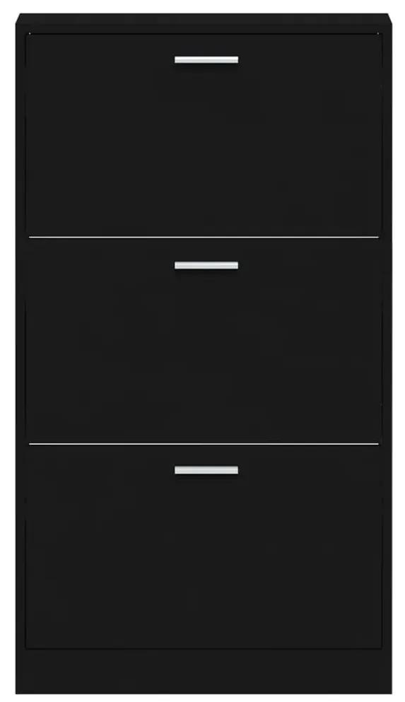 vidaXL Παπουτσοθήκη Μαύρη 59x17x108 εκ. από Επεξεργασμένο Ξύλο