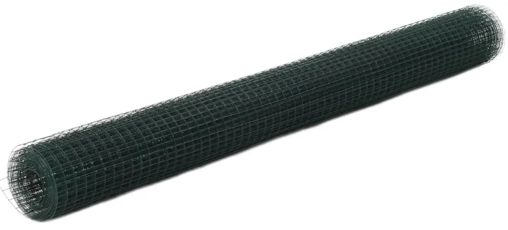 vidaXL Συρματόπλεγμα Εξάγωνο Πράσινο 25x1,5 μ. Ατσάλι με Επικάλυψη PVC