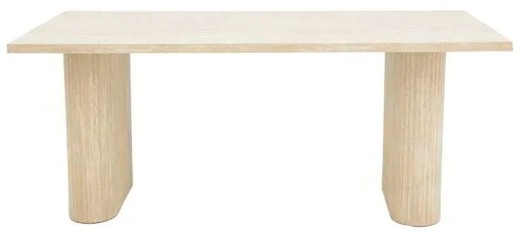 Τραπέζι Loozir pakoworld mdf σε λευκή όψη τραβερτίνας 180x90x75εκ