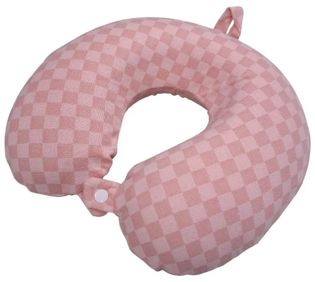 Μαξιλάρι αυχένα ταξιδίου - Memory Foam - 71887 - Pink