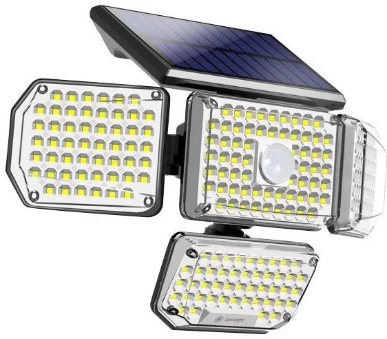 Ηλιακός Προβολέας LED 8W 3000K-6500K IP65 Με Αισθητήρα PIR Τηλεχειριστήριο Μαύρος 6625 Spotlight-6625-Μαύρο 6625