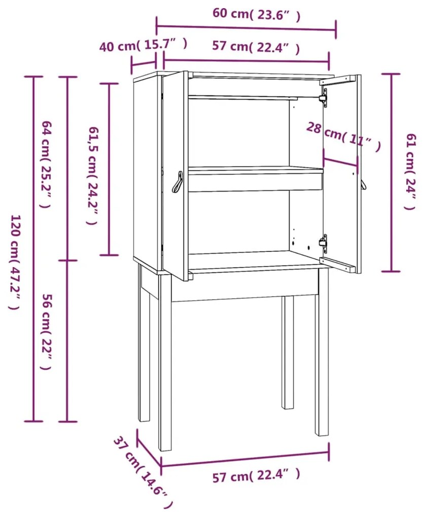 ΝΤΟΥΛΑΠΙ ΨΗΛΟ ΛΕΥΚΟ 60 X 40 X 120 ΕΚ. ΑΠΟ ΜΑΣΙΦ ΞΥΛΟ ΠΕΥΚΟΥ 821745